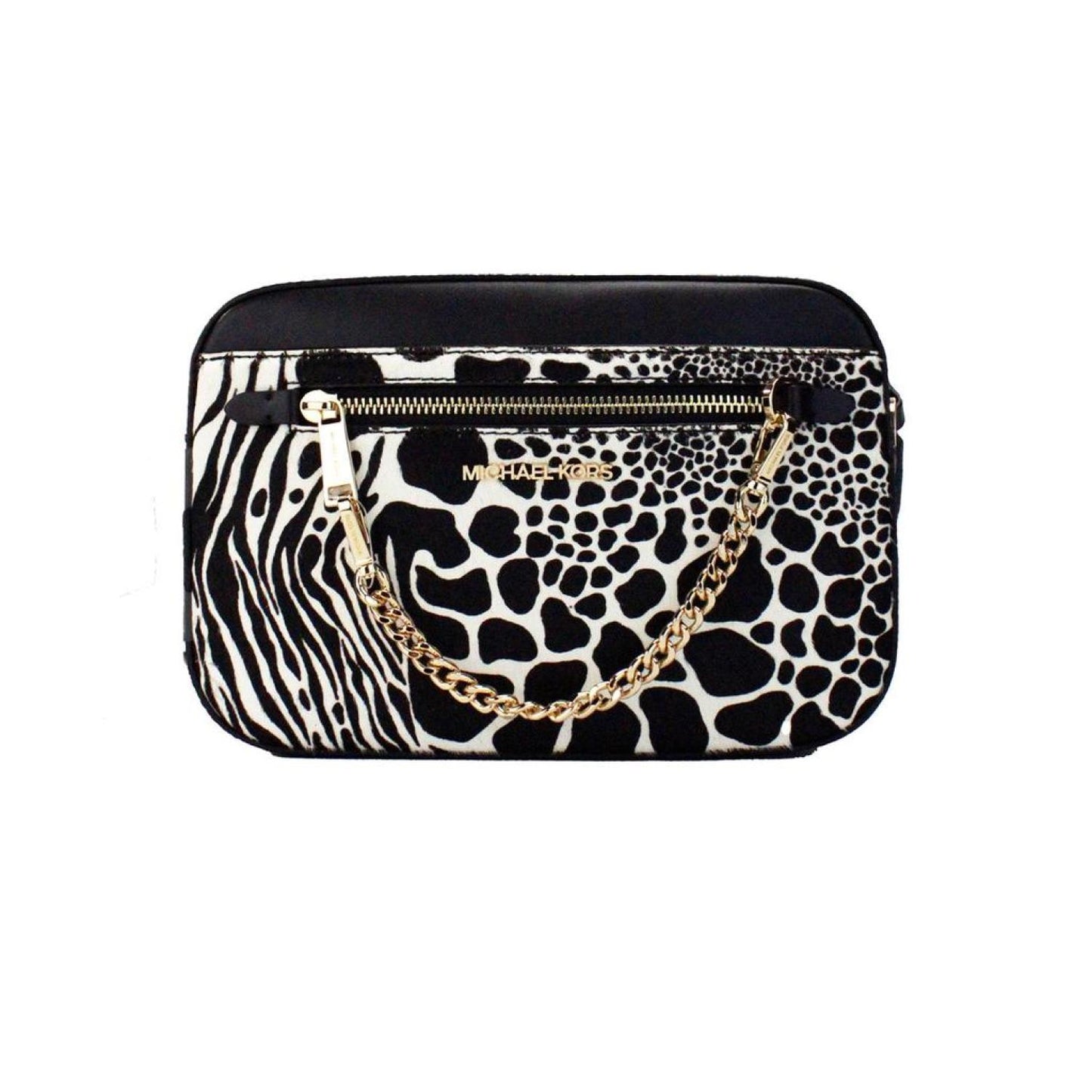 Michael Kors Jet Set Large East West Haircalf Zip Chain Crossbody Women's Bag