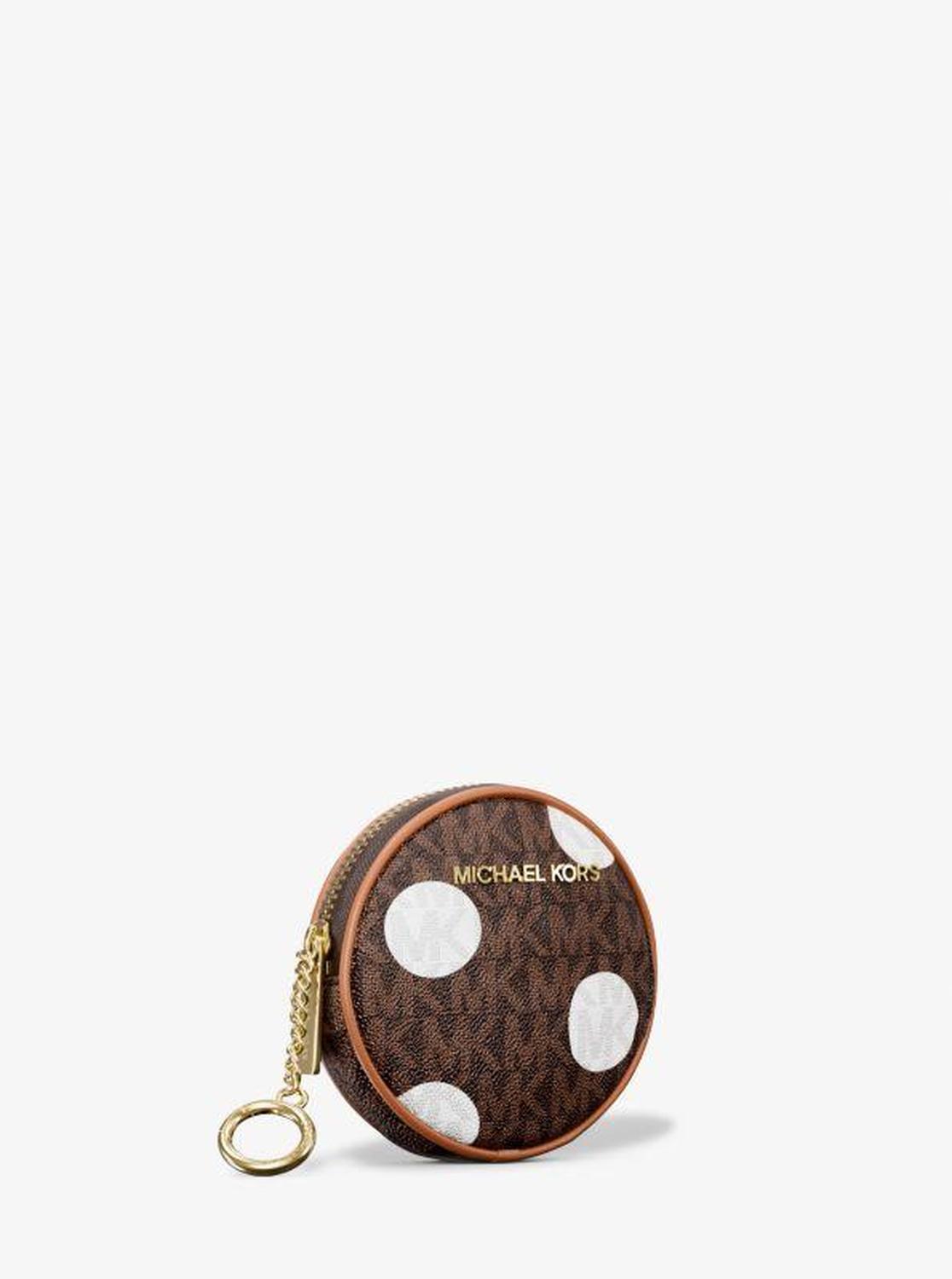 Jet Set Small Polka Dot Signature Logo Coin Pouch