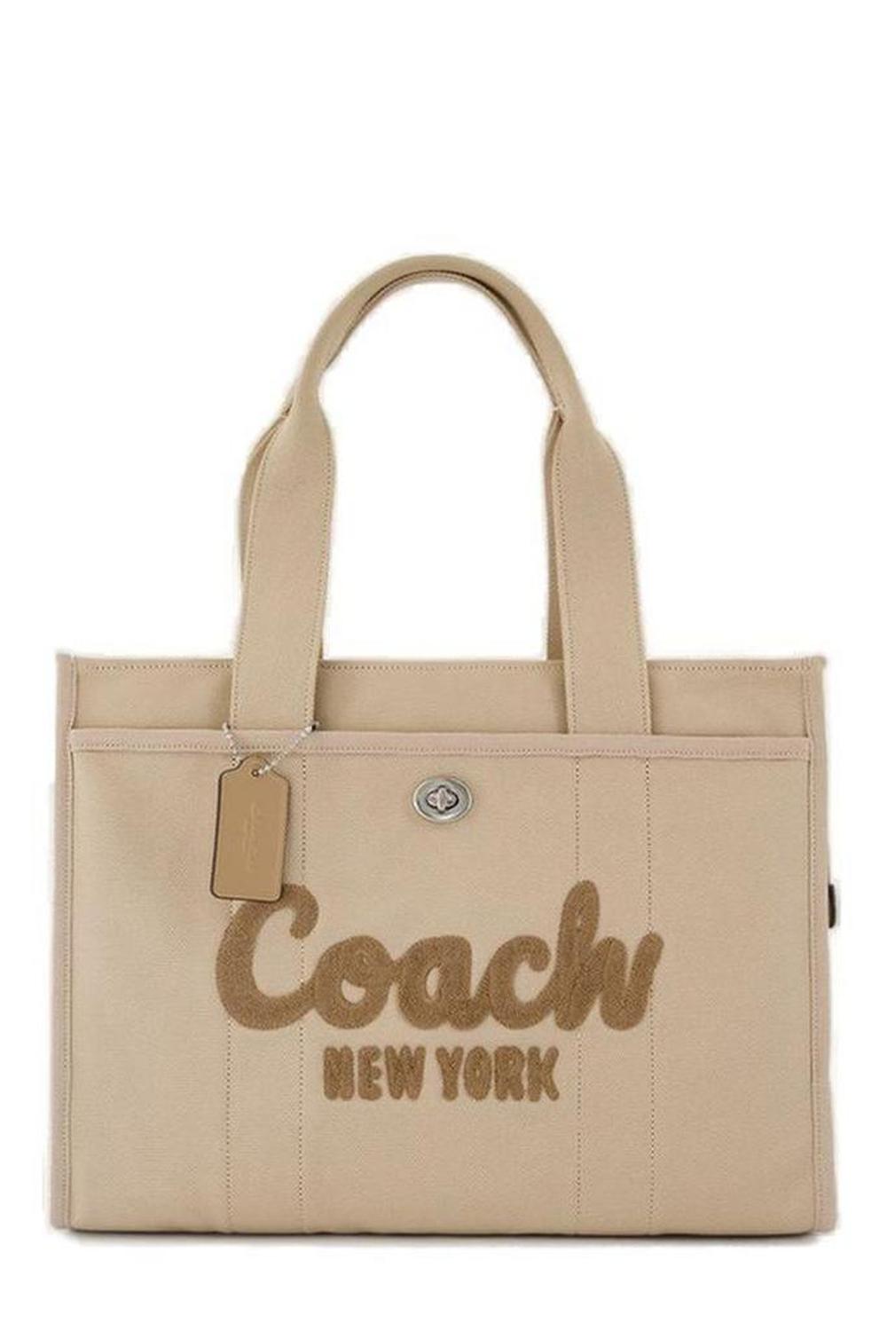 Coach Logo Flocked Tote Bag