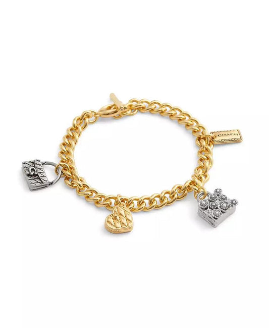 Faux Stone Signature Handbag Charm Bracelet