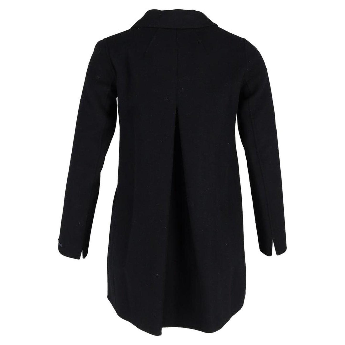Double-Breasted Peacoat in Black Wool