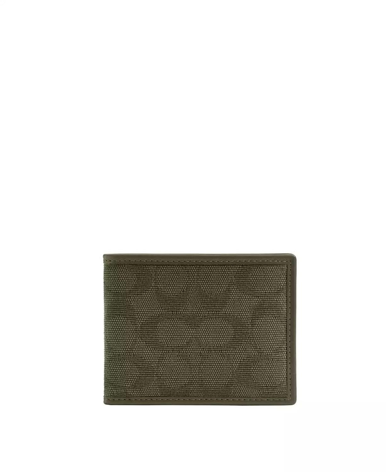 In Signature Canvas Jacquard Slim Billfold Wallet