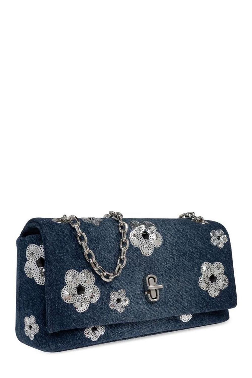 Marc Jacobs The Sequin Daisy Denim Dual Chain Mini Bag