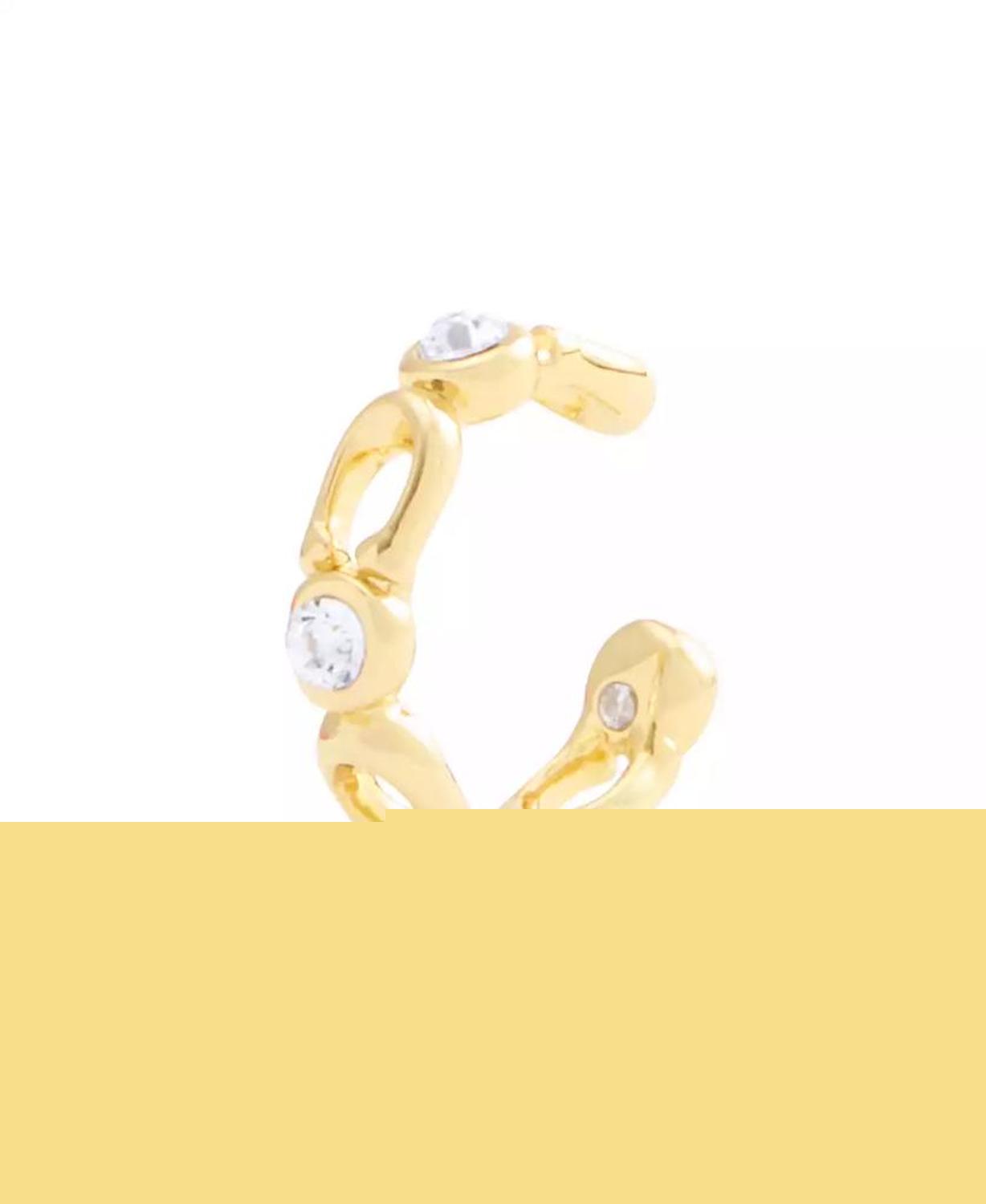 Faux Stone Signature Heritage Single Cuff Earrings