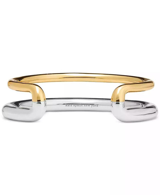 Two-Tone Interlock Cuff Bracelet