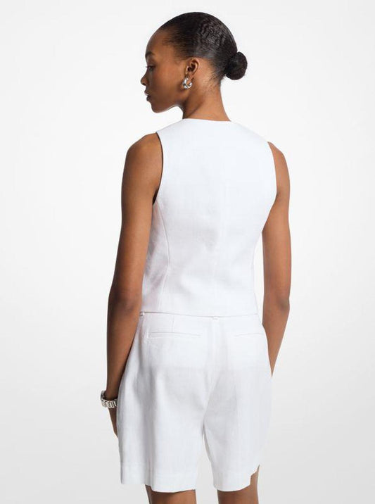 Linen and Cotton Twill Vest