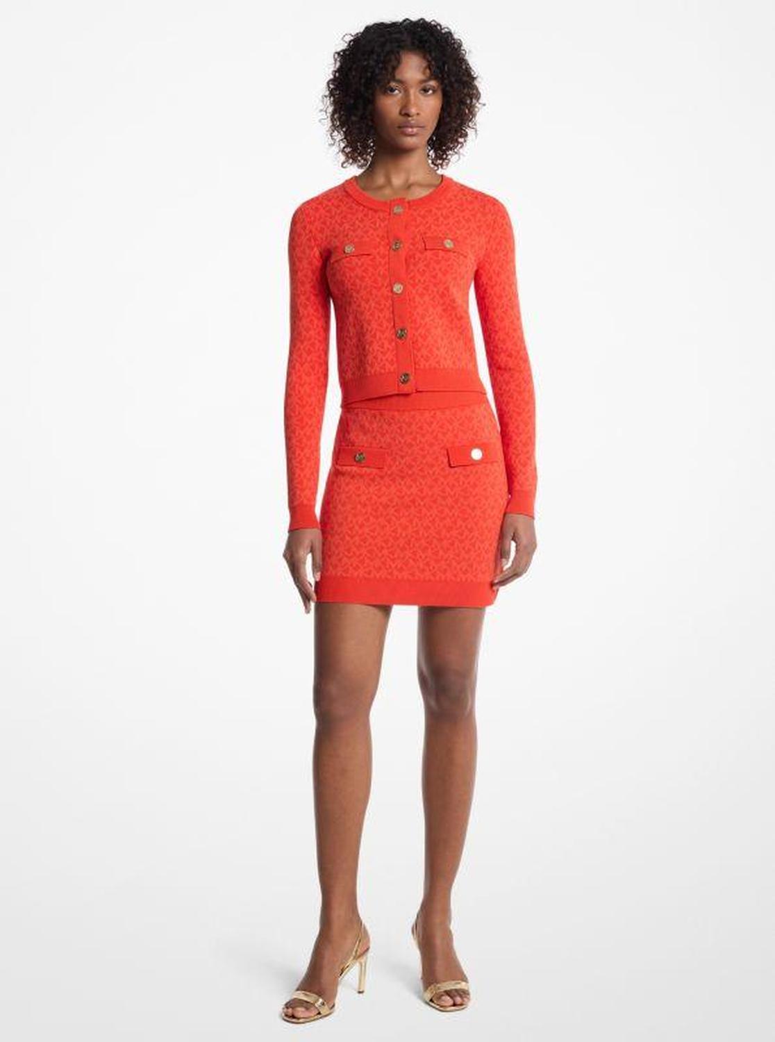 Logo Jacquard Knit Skirt