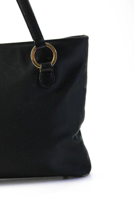 Kate Spade Womens Gold Toned Hardware Zip Up Top Handle Handbag Purse Black