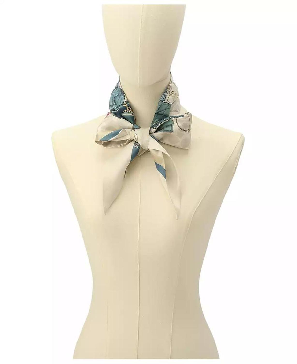 Stacked Tabby Bags Print Silk Skinny Scarf