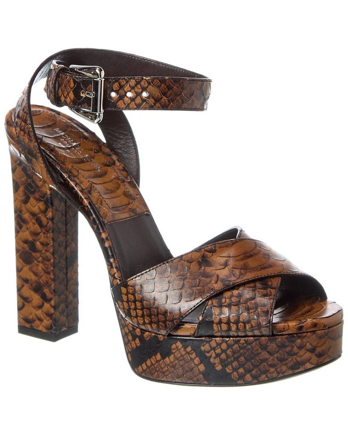 Cannon Runway Python-Embossed Leather Platform Sandal