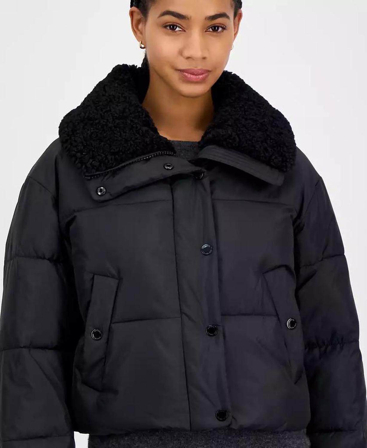 Women's Faux-Fur-Collar Puffer Coat