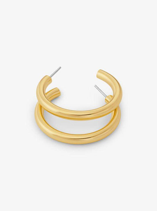 Precious Metal-Plated Brass Small Hoop Earrings
