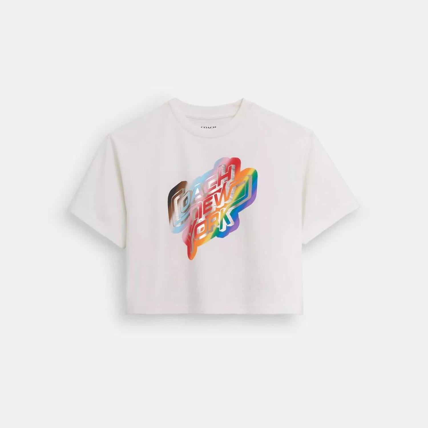 Coach Outlet New York Cropped T Shirt In Organic Cotton