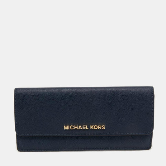 Michael Kors Blue Leather Jet Set Travel Wallet..