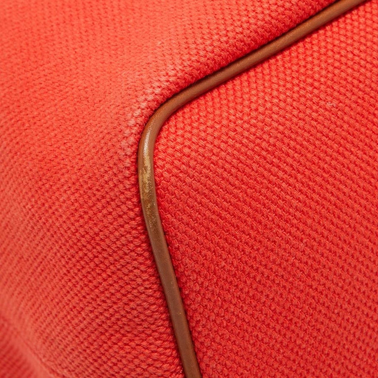 Michael Kors Orange/brown Canvas And Leather Marina Drawstring Bag