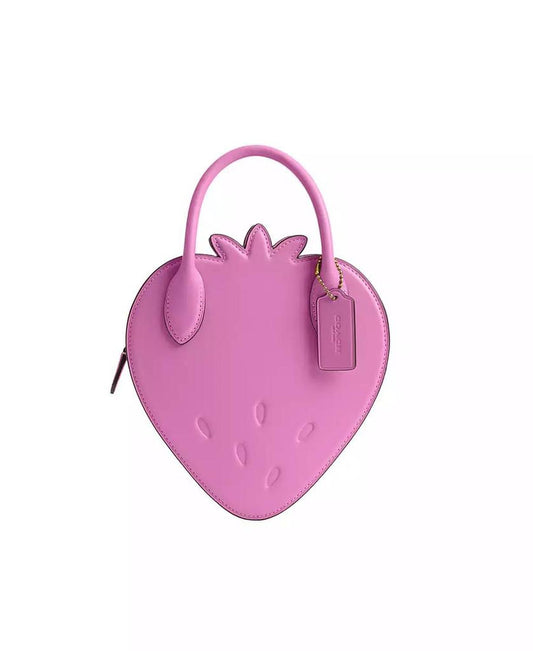 Strawberry Leather Mini Crossbody Bag