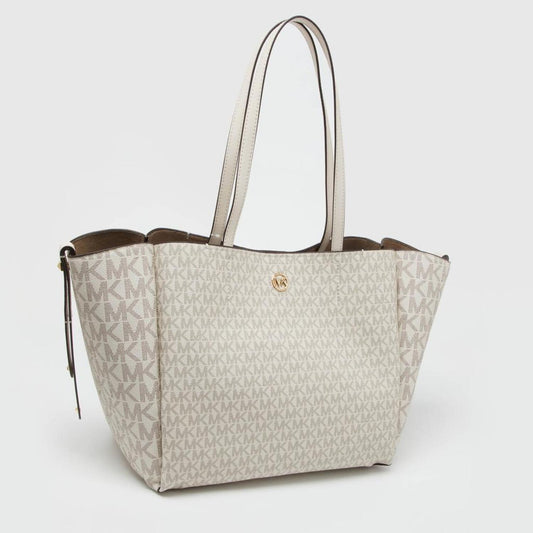 Michael Kors Signature Coated Canvas And Leather Freya Tote