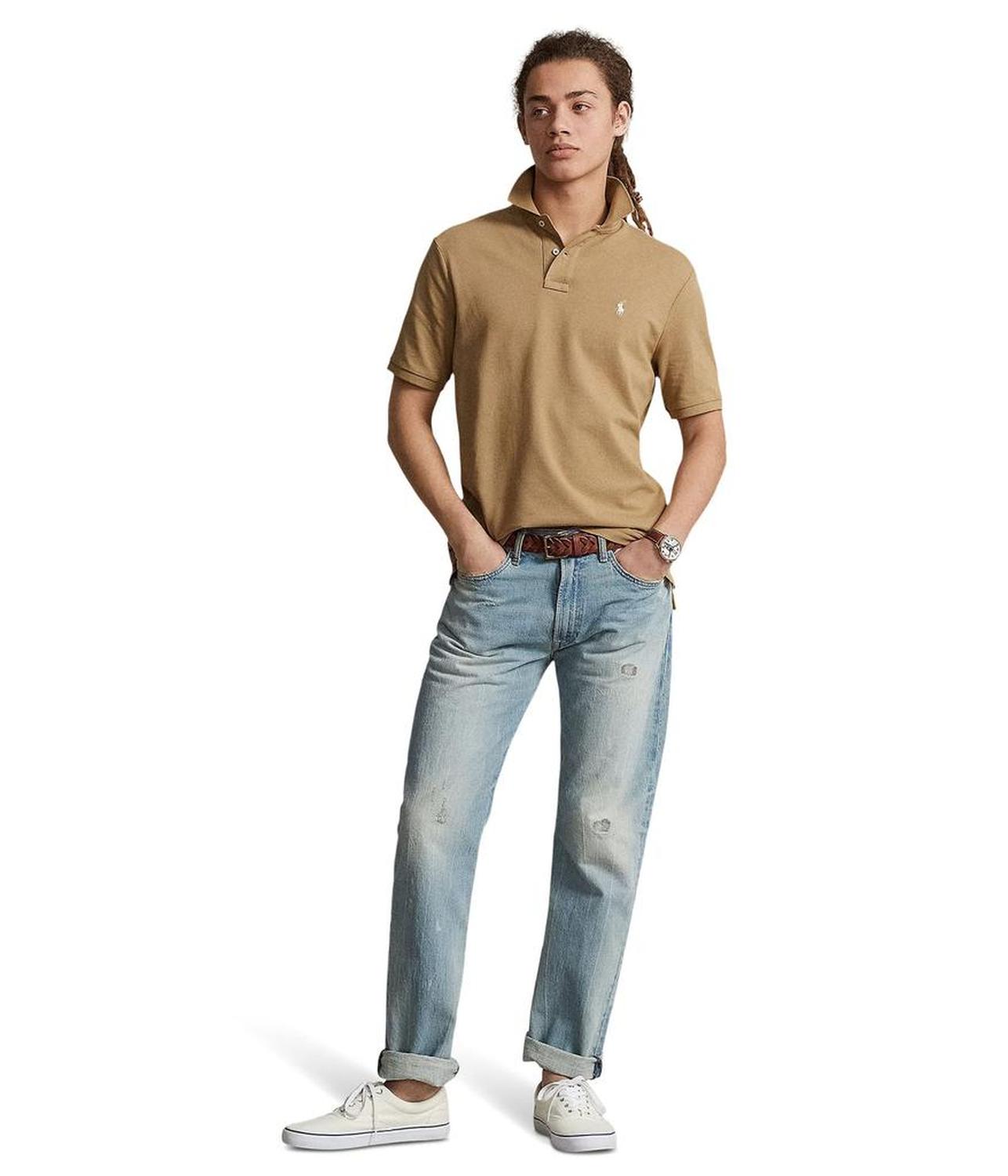 Custom Slim Fit Mesh Polo Shirt