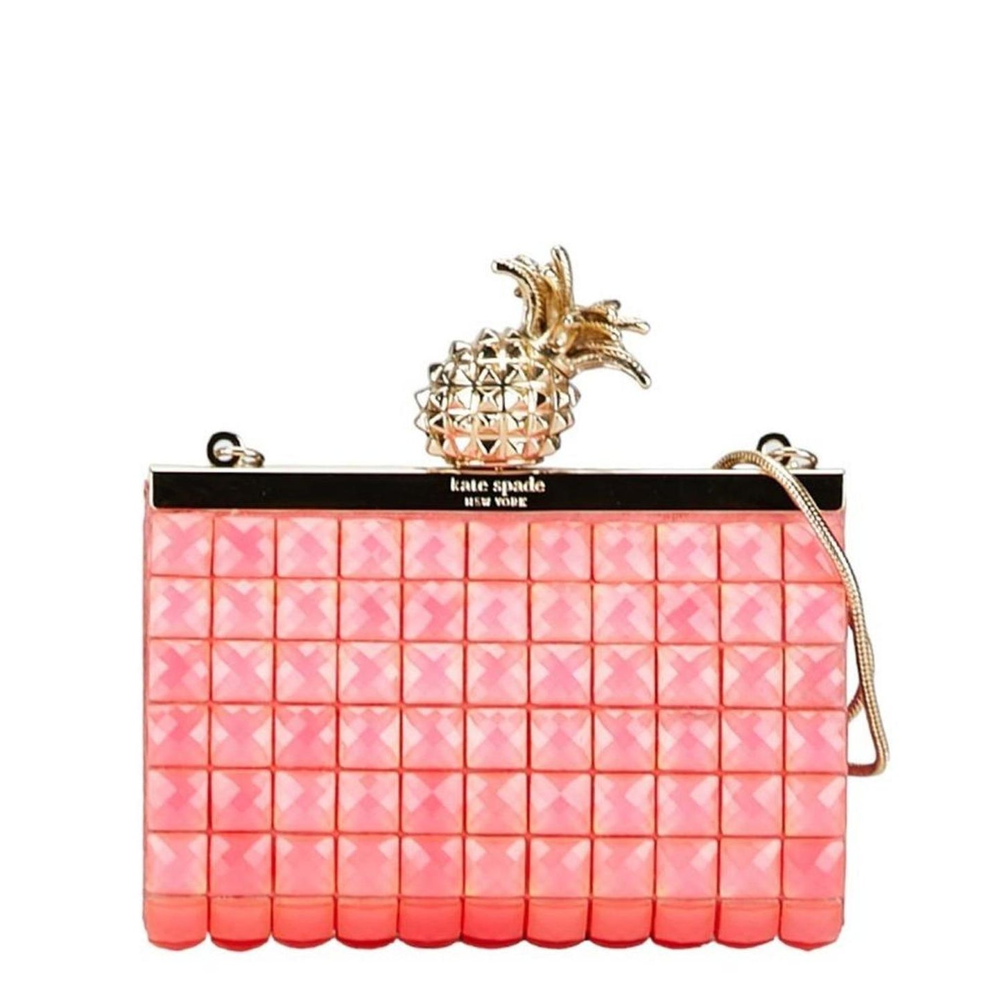 pink Plastic Clutch Bag Shoulder Bag (Pre-Owned)