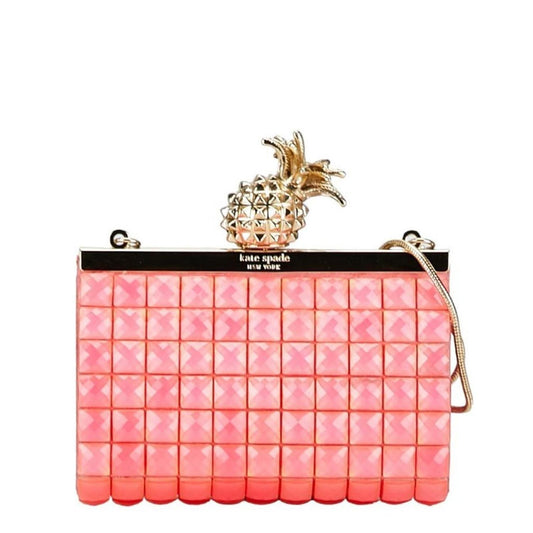 pink Plastic Clutch Bag Shoulder Bag (Pre-Owned)
