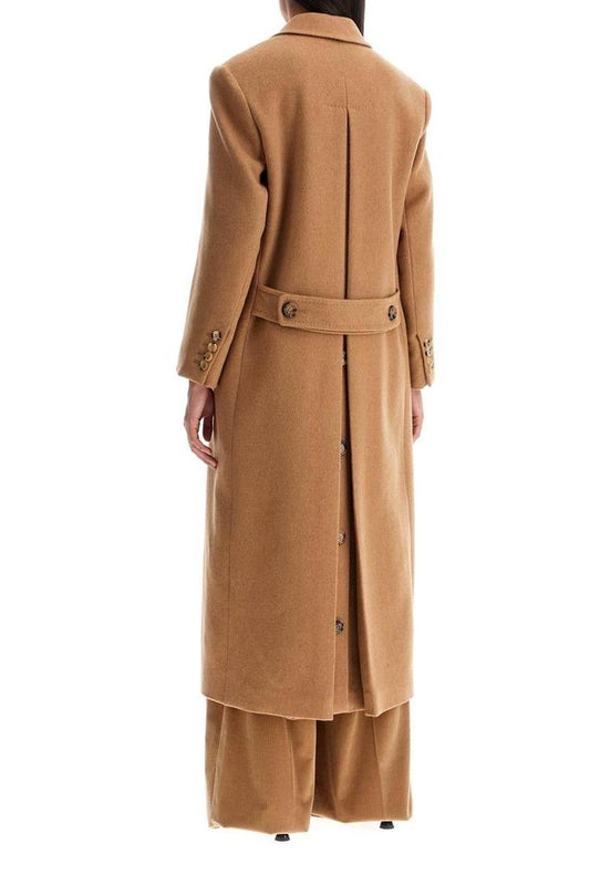 Camel Double-Breasted Coat