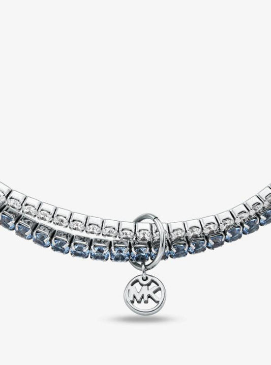 Precious Metal-Plated Brass Double Wrap Tennis Bracelet