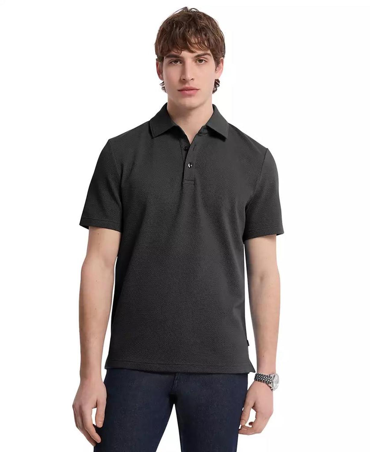 Men's Short Sleeve Bubble Knit Polo Shirt