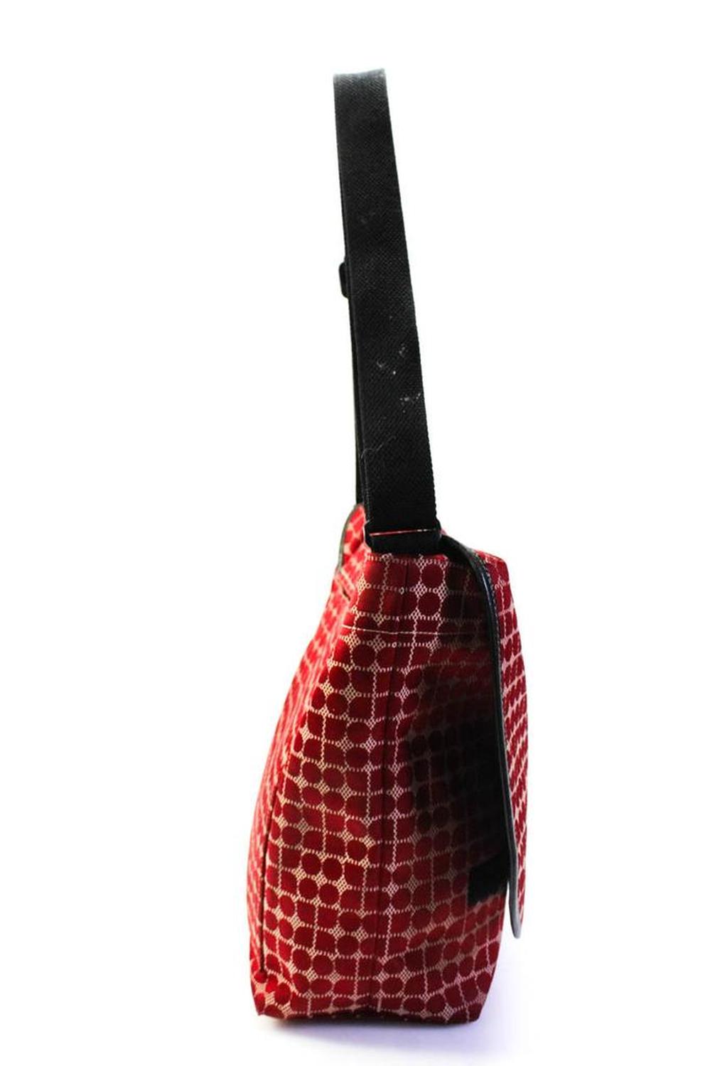 Kate Spade New York Womens Red Printed Flap Messenger Bag Handbag