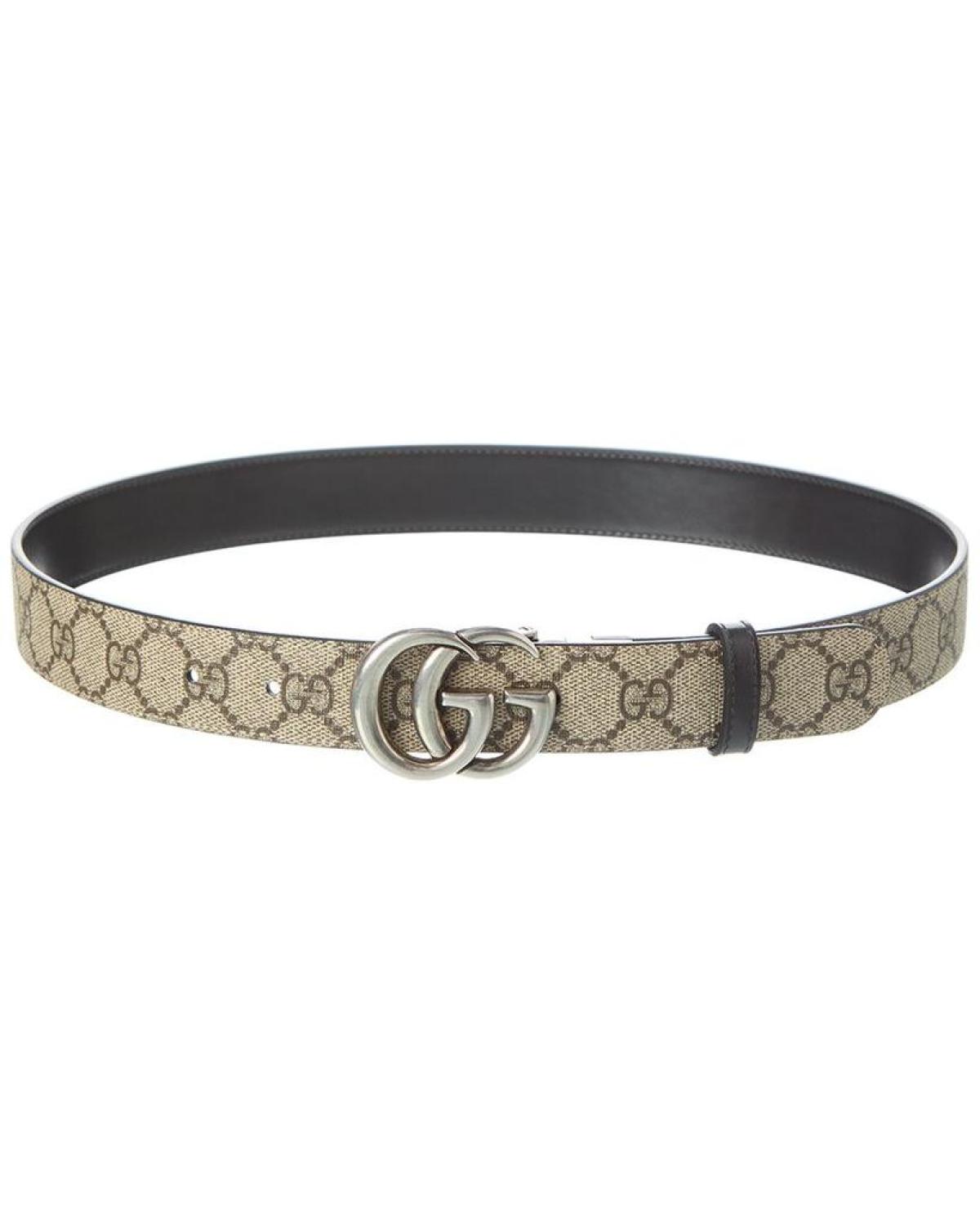 Gucci GG Marmont Reversible GG Supreme Canvas & Leather Belt
