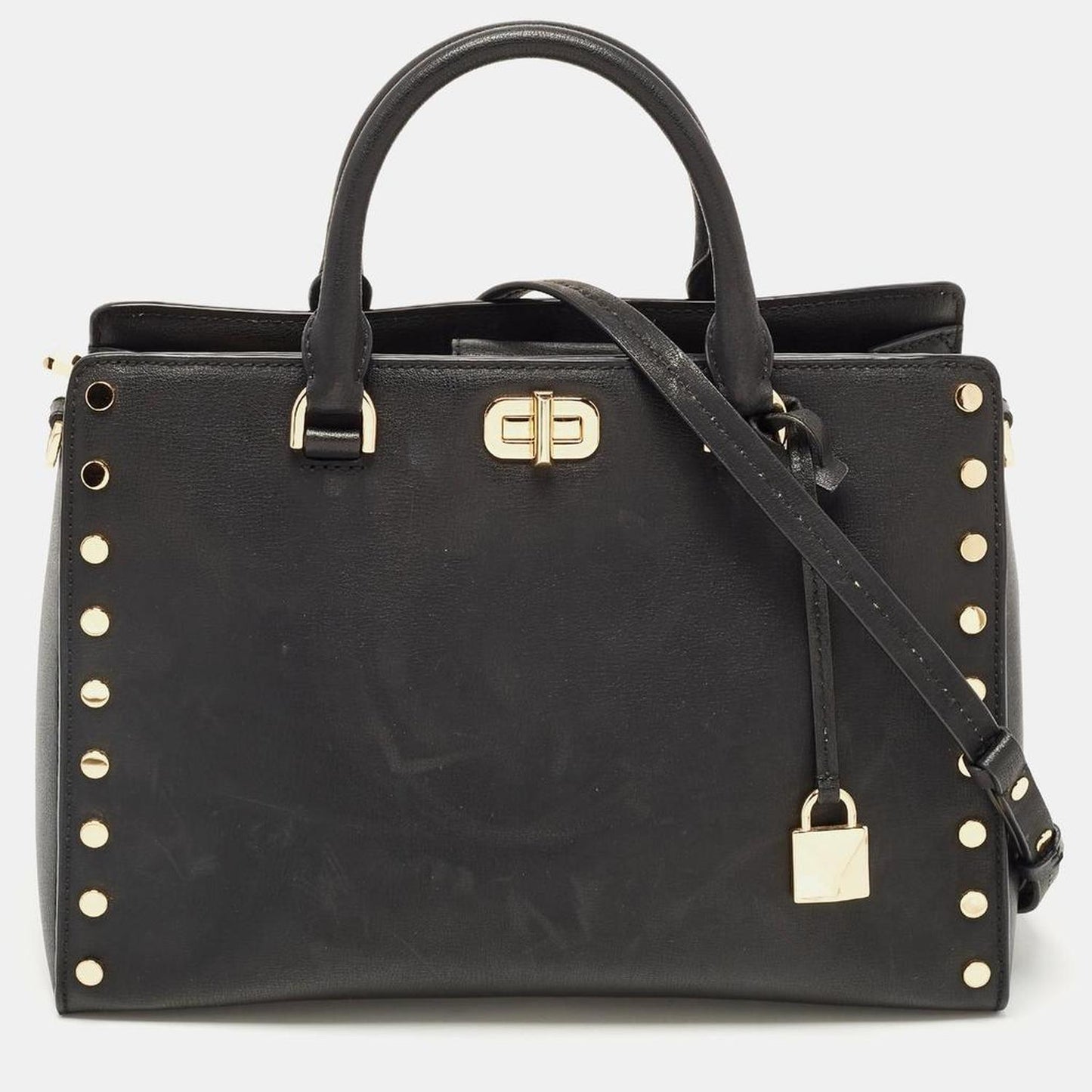 Michael Kors Leather Large Sylvie Studded Satchel