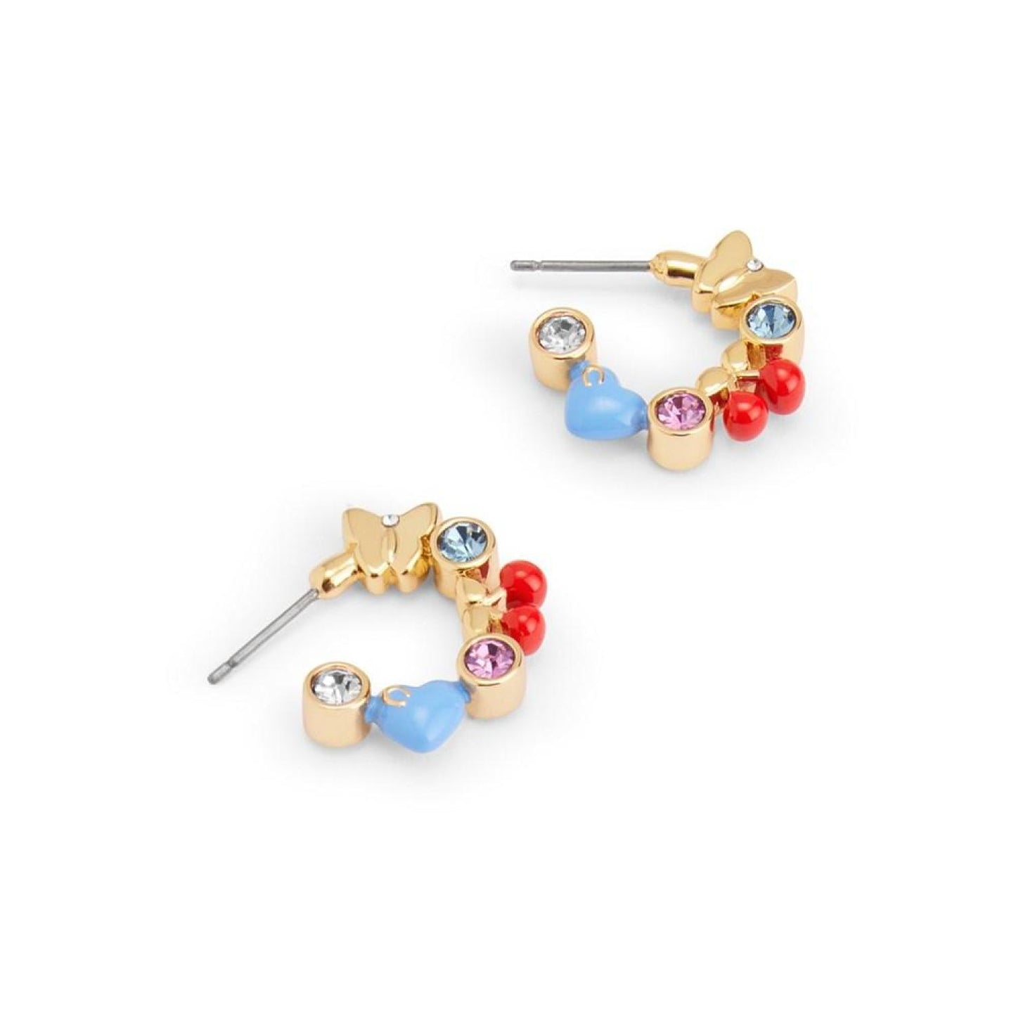 Faux Stone Signature Charm Huggie Earrings