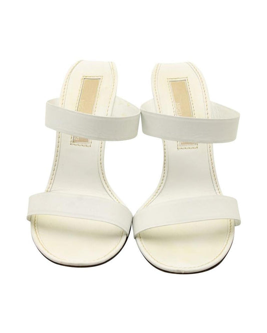 Michael Kors Slip-On Wedge Mules in White Leather