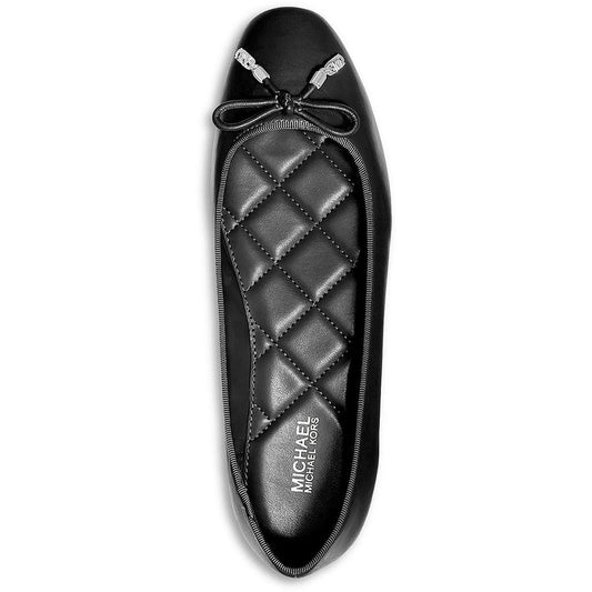 NORI Womens Leather Bow at tow Ballet Flats