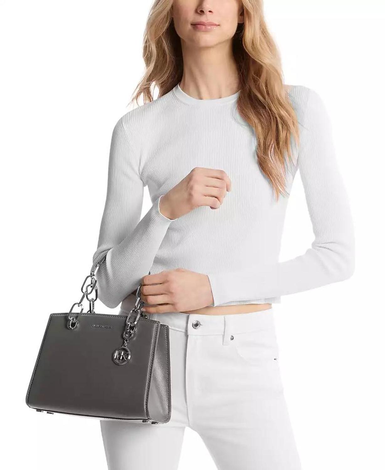 Cynthia Small North South Leather Satchel