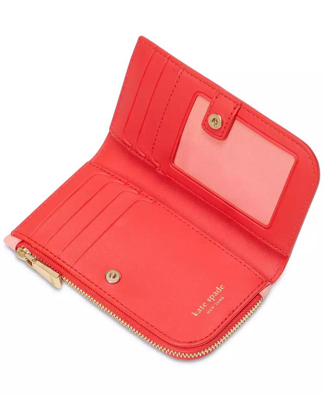 Devin Pop Trim Small Bifold Leather Wallet