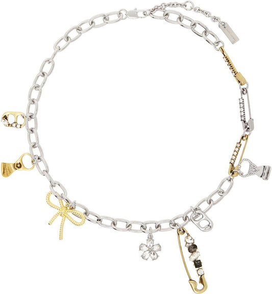 Silver & Gold 'The Grunge Glam Charm' Necklace