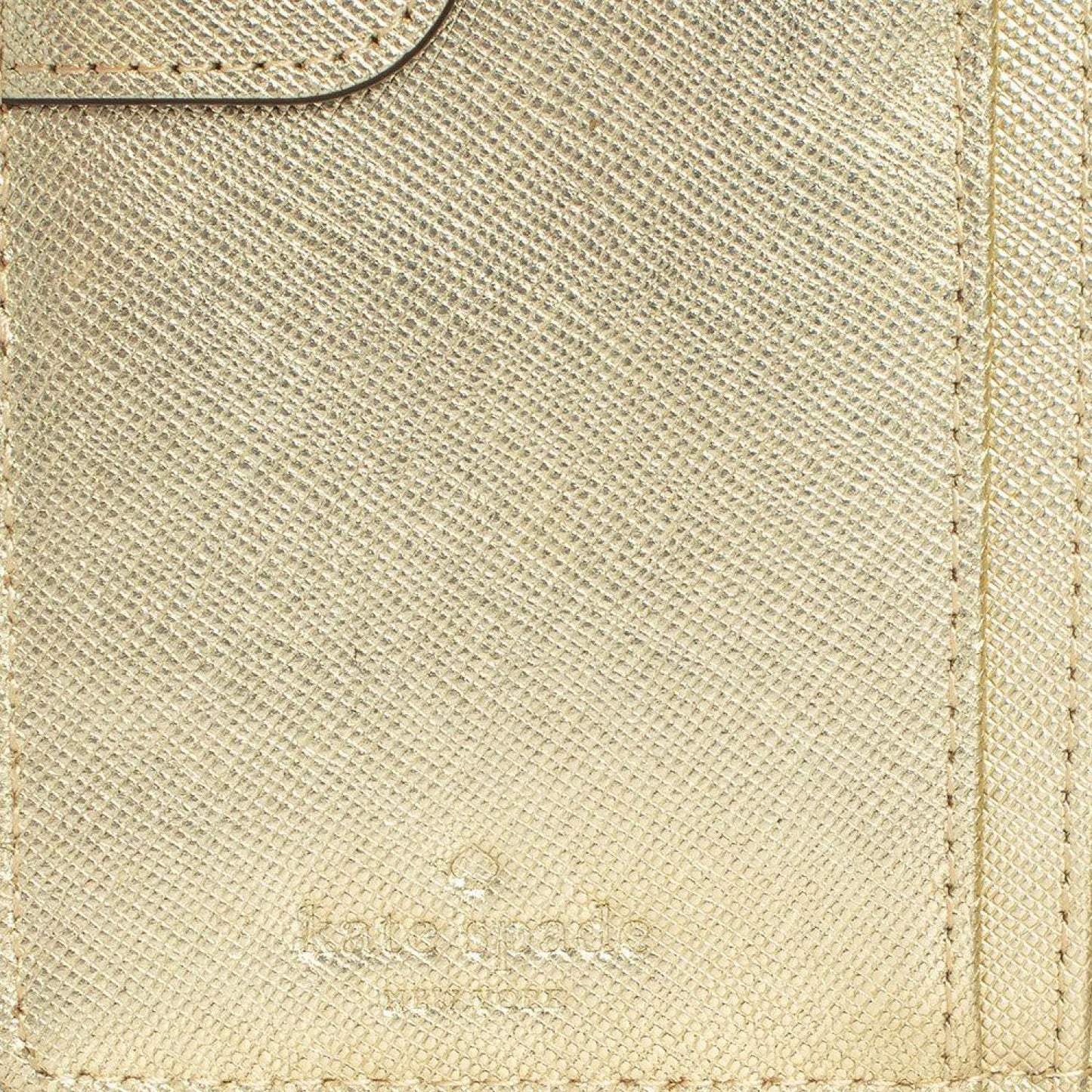 Kate Spade Metallic Gold Leather Long Flap Wallet