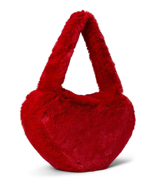 Luver Faux Fur Heart Tote