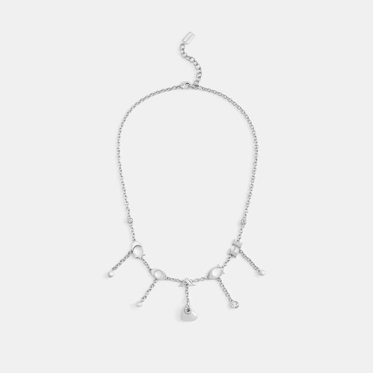 Open Circle Heart Charm Necklace