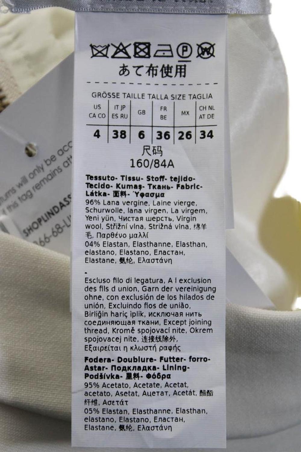 Max Mara Womens Wool Crepe Colorblock Print Mock Neck Top White Black