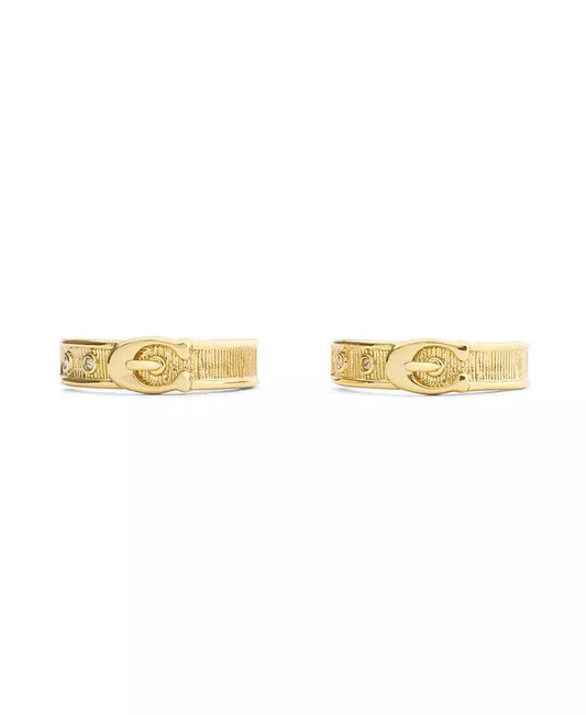 Gold Plated Buckle Hoop Earrings