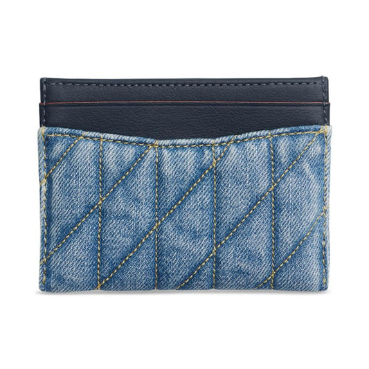 Essential Denim Card Case with Quilting