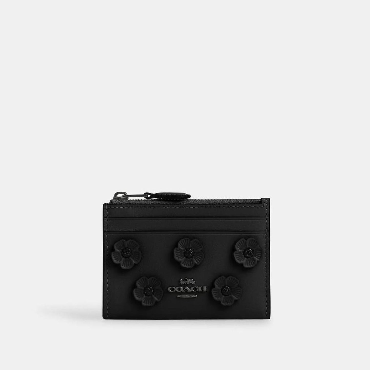 Mini Skinny Id Case With Floral Applique