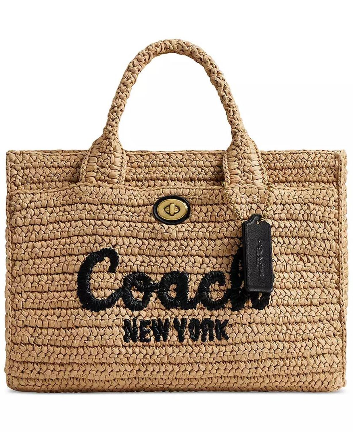 Small Straw Cargo Tote Bag 26