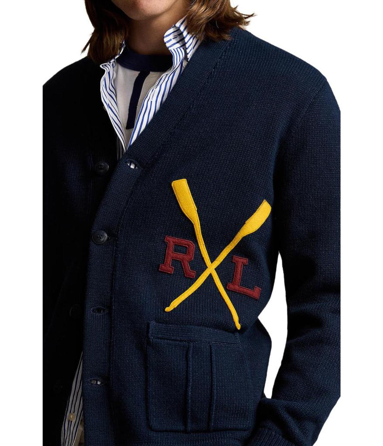 Varsity-Inspired Cotton Cardigan