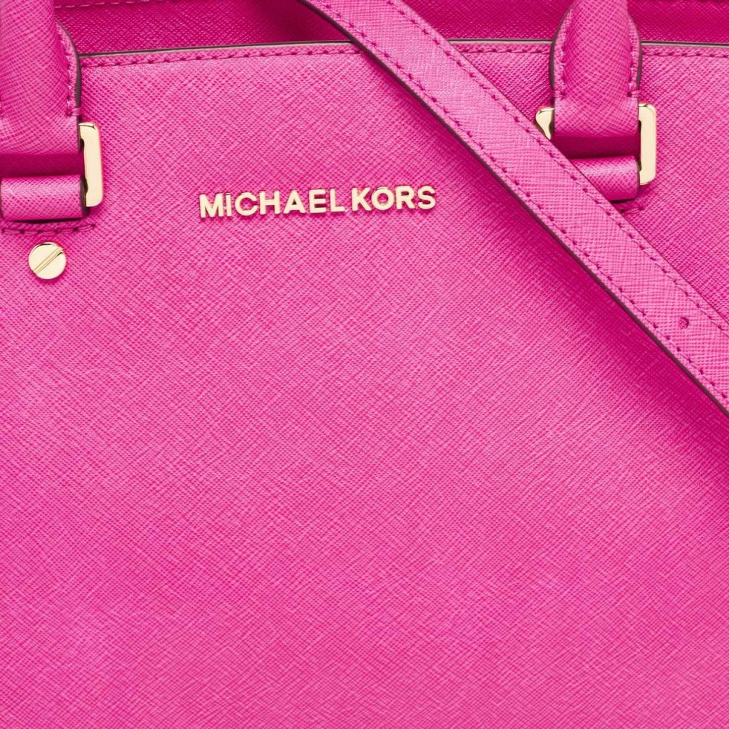 Michael Kors Magenta Saffiano Leather Medium Selma Tote