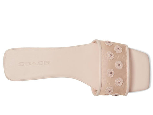 Flat Sandals With Tea Rose