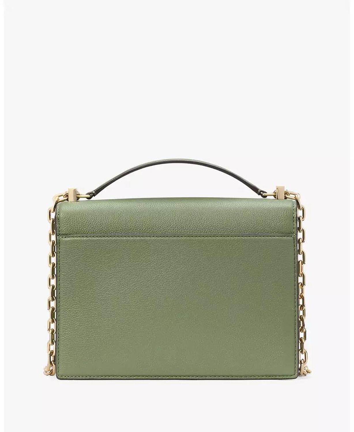Deco Pebbled Leather Chain Shoulder Bag