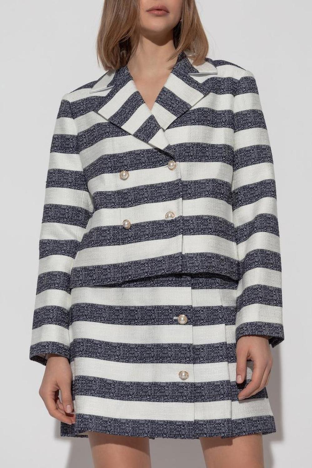 Kate Spade Striped Double-Breasted Jacket