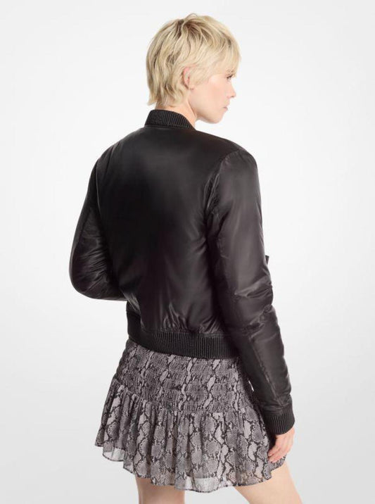 Satin Ciré Bomber Jacket